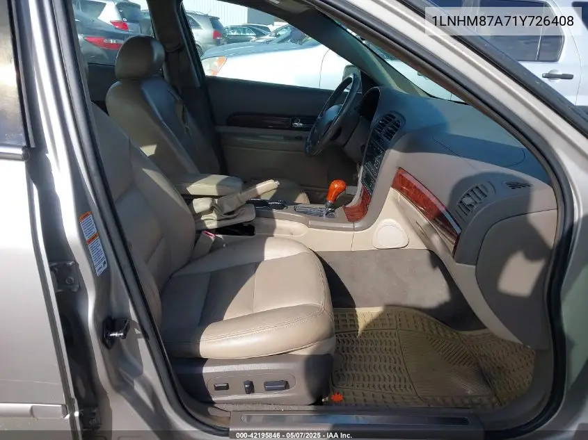 2001 Lincoln Ls V8 Auto VIN: 1LNHM87A71Y726408 Lot: 42195846
