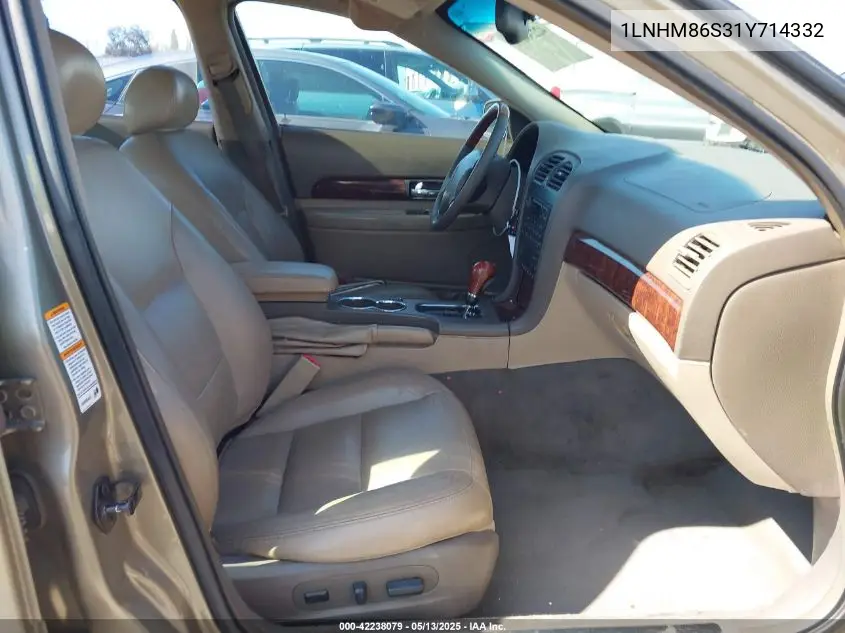 2001 Lincoln Ls V6 Auto/V6 Manual VIN: 1LNHM86S31Y714332 Lot: 42238079