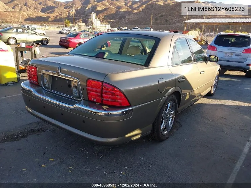 2002 Lincoln Ls V6 Auto/V6 Manual VIN: 1LNHM86S12Y608223 Lot: 40968533