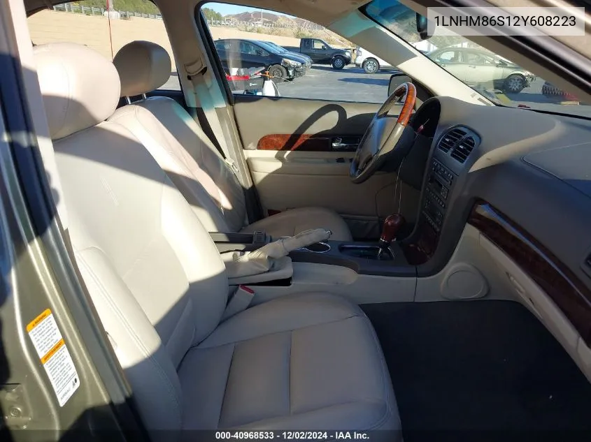 2002 Lincoln Ls V6 Auto/V6 Manual VIN: 1LNHM86S12Y608223 Lot: 40968533