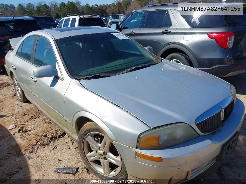 2002 Lincoln Ls V8 Auto VIN: 1LNHM87A82Y641255 Lot: 41596488