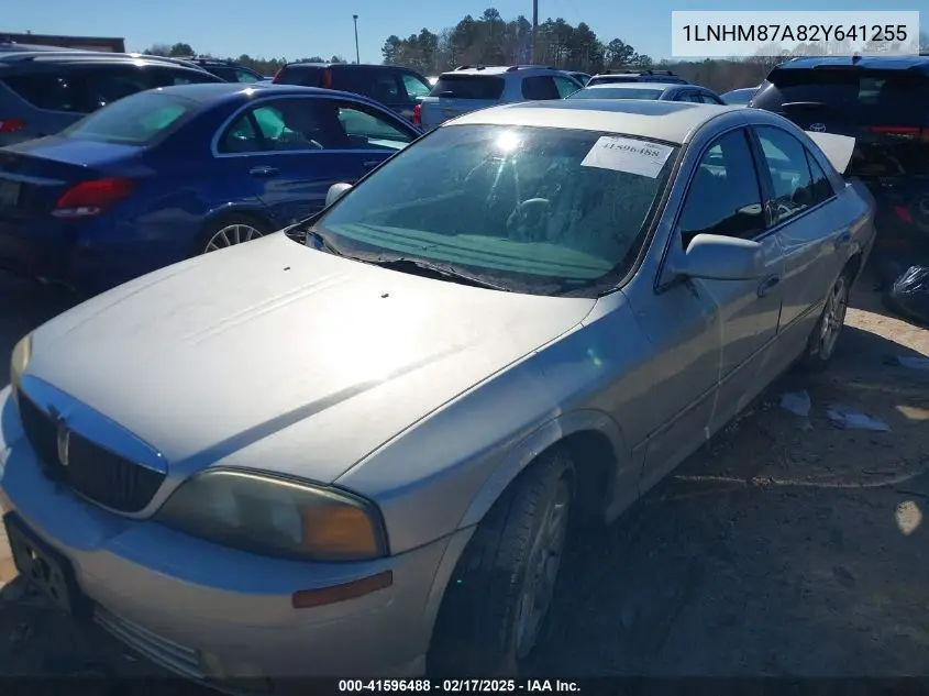 2002 Lincoln Ls V8 Auto VIN: 1LNHM87A82Y641255 Lot: 41596488