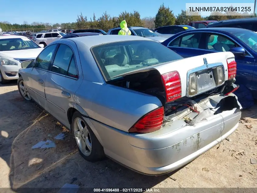 2002 Lincoln Ls V8 Auto VIN: 1LNHM87A82Y641255 Lot: 41596488