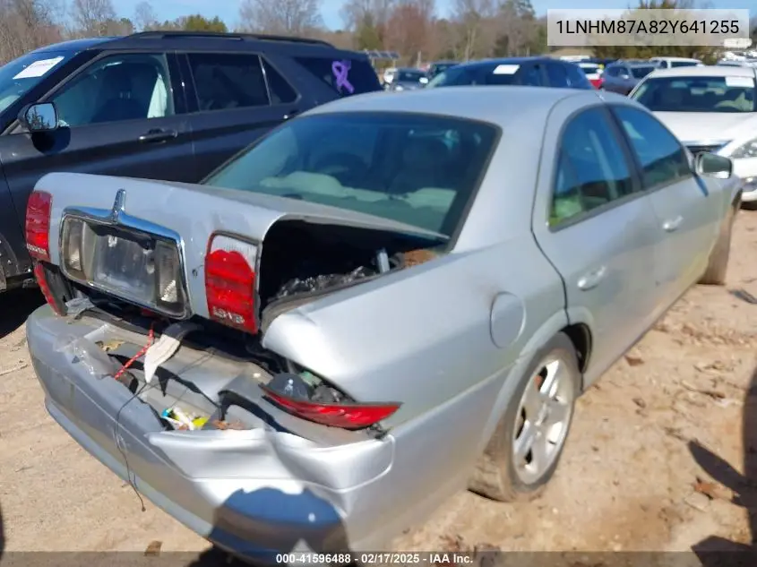2002 Lincoln Ls V8 Auto VIN: 1LNHM87A82Y641255 Lot: 41596488