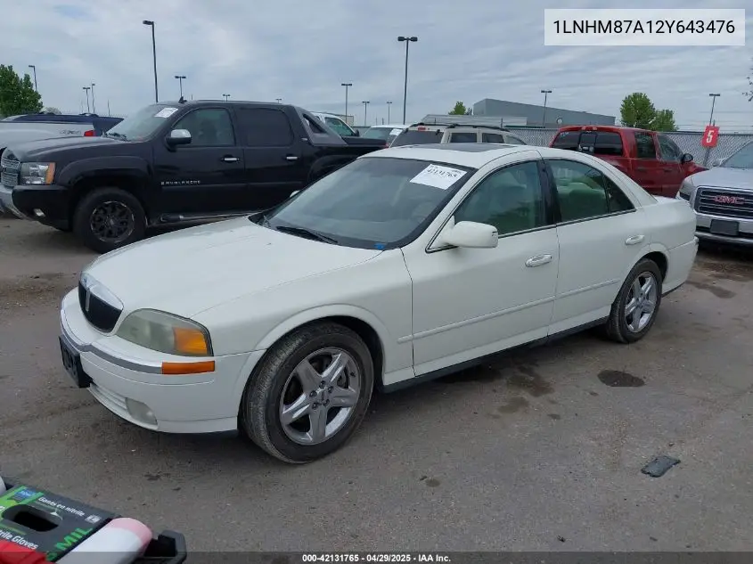 2002 Lincoln Ls V8 Auto VIN: 1LNHM87A12Y643476 Lot: 42131765