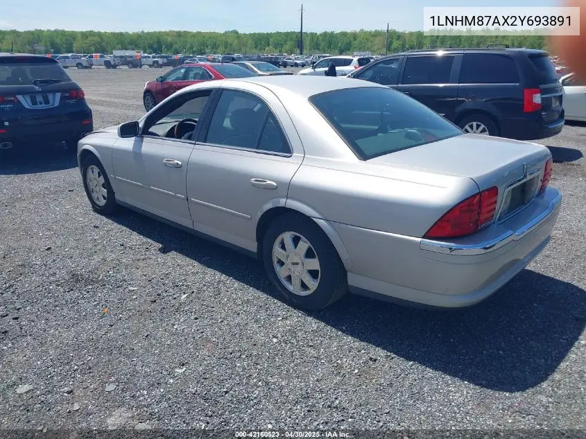 2002 Lincoln Ls V8 Auto VIN: 1LNHM87AX2Y693891 Lot: 42160523
