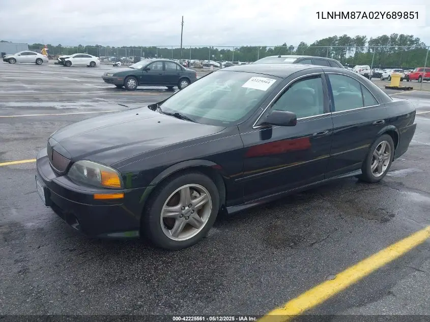 2002 Lincoln Ls V8 Auto VIN: 1LNHM87A02Y689851 Lot: 42225561