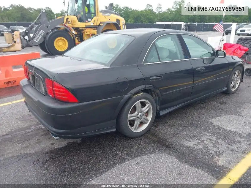 2002 Lincoln Ls V8 Auto VIN: 1LNHM87A02Y689851 Lot: 42225561