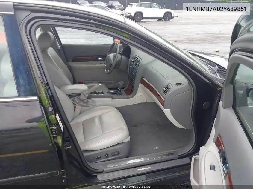 2002 Lincoln Ls V8 Auto VIN: 1LNHM87A02Y689851 Lot: 42225561