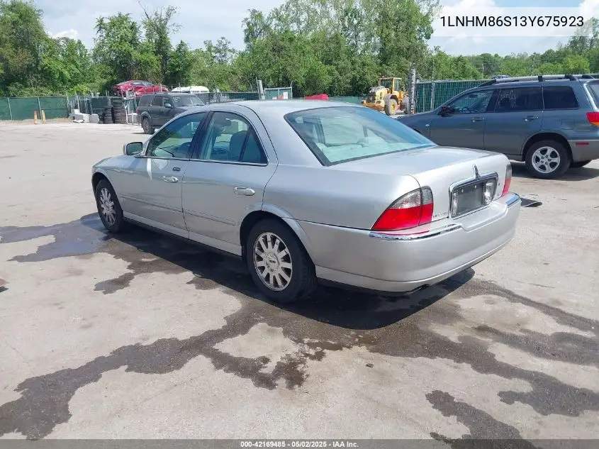 2003 Lincoln Ls V6 VIN: 1LNHM86S13Y675923 Lot: 42169485