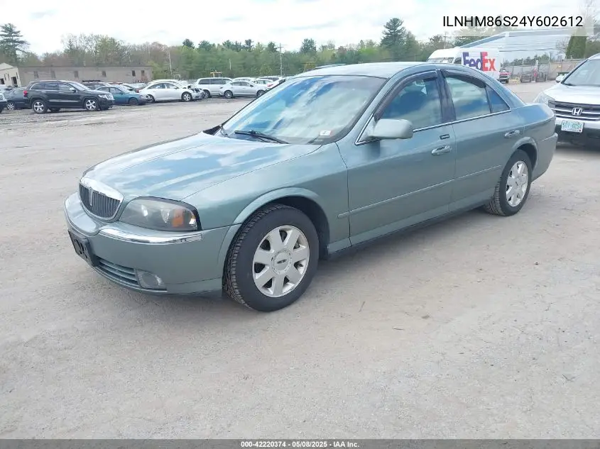 2003 Lincoln Ls VIN: ILNHM86S24Y602612 Lot: 42220374
