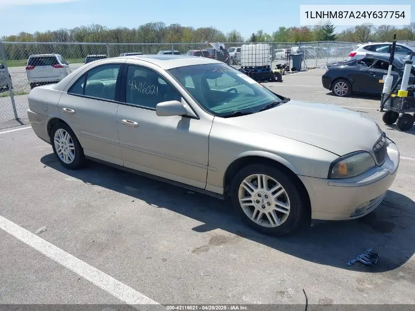 2004 Lincoln Ls V8 VIN: 1LNHM87A24Y637754 Lot: 42116021
