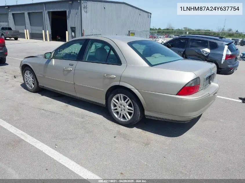 2004 Lincoln Ls V8 VIN: 1LNHM87A24Y637754 Lot: 42116021