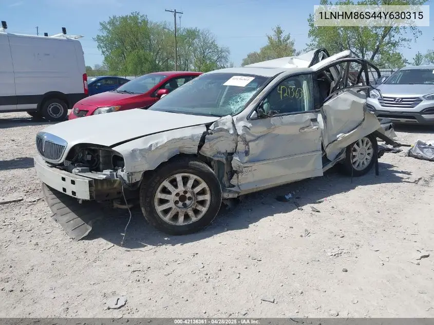 2004 Lincoln Ls V6 VIN: 1LNHM86S44Y630315 Lot: 42136361