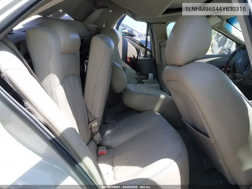 2004 Lincoln Ls V6 VIN: 1LNHM86S44Y630315 Lot: 42136361