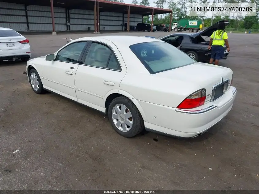2004 Lincoln Ls V6 VIN: 1LNHM86S74Y600709 Lot: 42475789