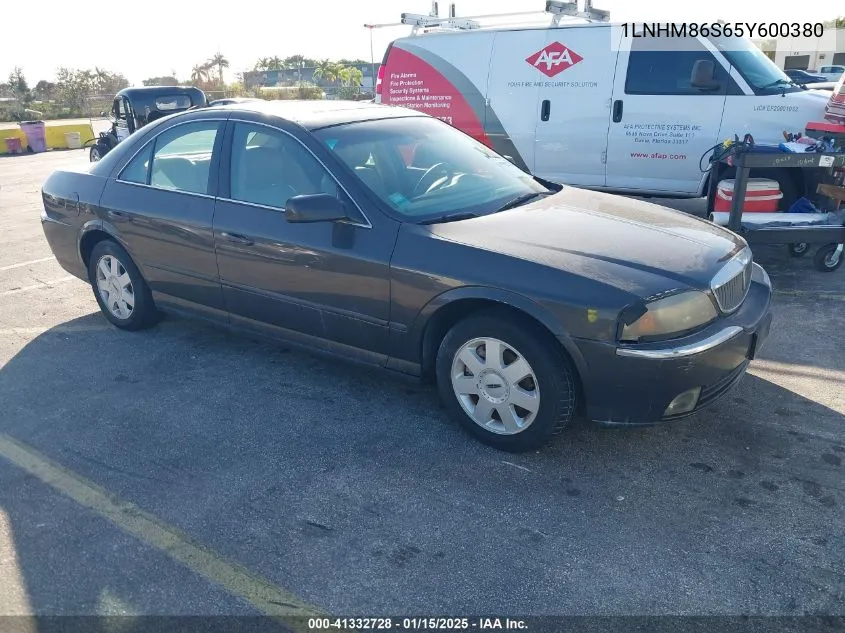 2005 Lincoln Ls V6 VIN: 1LNHM86S65Y600380 Lot: 41332728