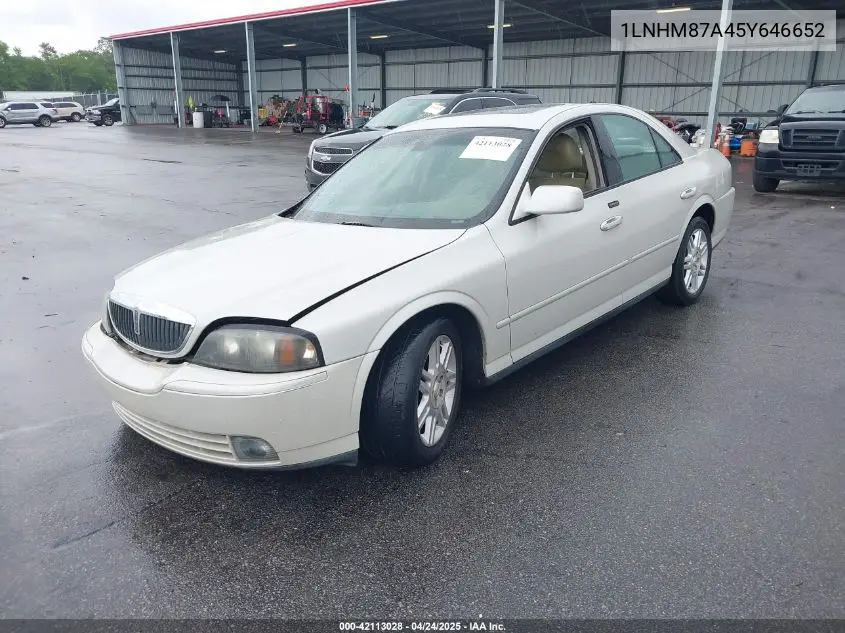 2005 Lincoln Ls V8 VIN: 1LNHM87A45Y646652 Lot: 42113028