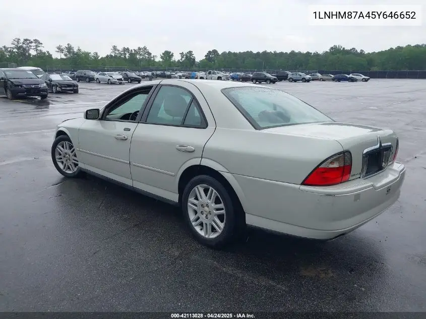 2005 Lincoln Ls V8 VIN: 1LNHM87A45Y646652 Lot: 42113028