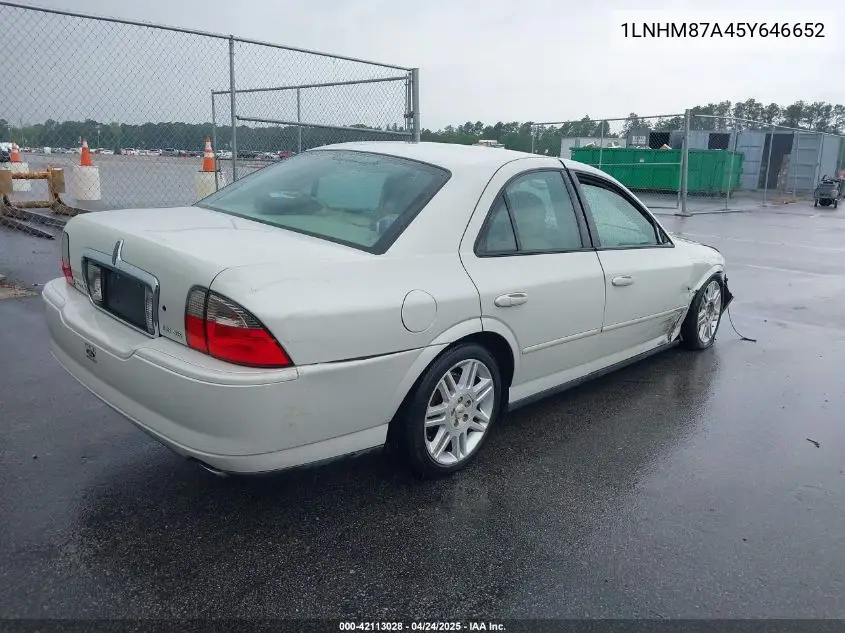 2005 Lincoln Ls V8 VIN: 1LNHM87A45Y646652 Lot: 42113028