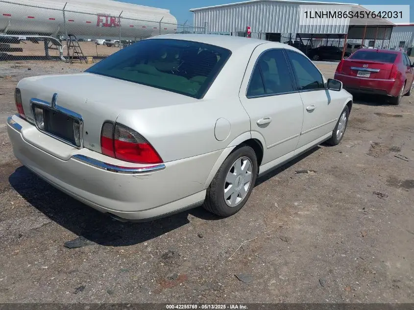 2005 Lincoln Ls V6 VIN: 1LNHM86S45Y642031 Lot: 42255769
