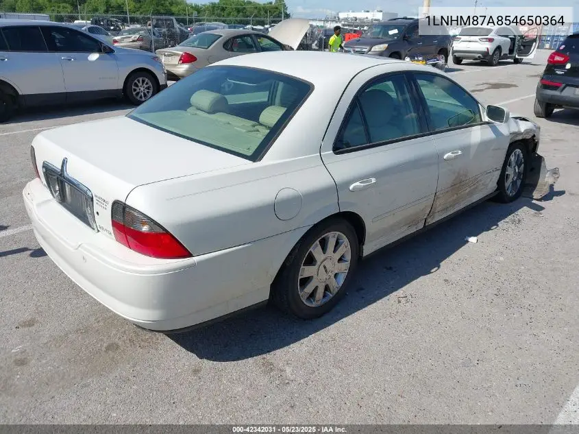2005 Lincoln Ls V8 VIN: 1LNHM87A854650364 Lot: 42342031