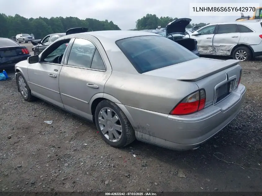 2005 Lincoln Ls V6 VIN: 1LNHM86S65Y642970 Lot: 42622242
