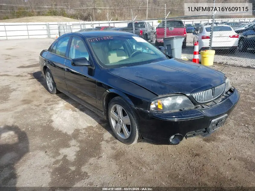 2006 Lincoln Ls V8 VIN: 1LNFM87A16Y609115 Lot: 41914885