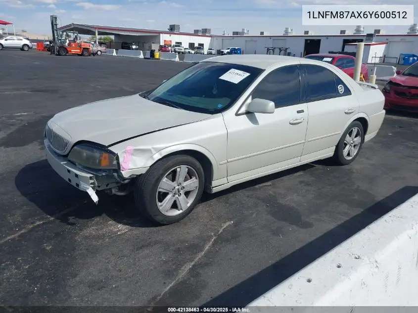 2006 Lincoln Ls V8 VIN: 1LNFM87AX6Y600512 Lot: 42138463