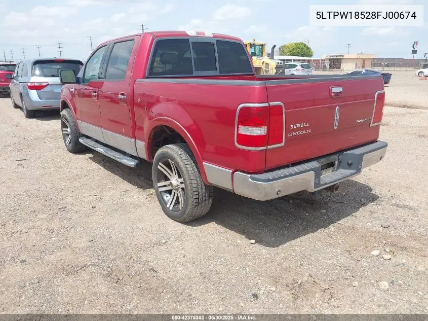 2008 Lincoln Mark Lt VIN: 5LTPW18528FJ00674 Lot: 42375343