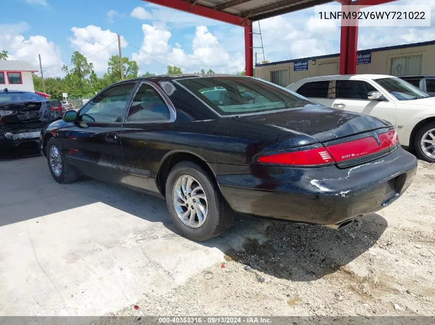 1998 Lincoln Mark Viii Lsc VIN: 1LNFM92V6WY721022 Lot: 40353316