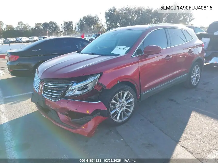 2015 Lincoln Mkc VIN: 5LMCJ1A90FUJ40816 Lot: 41674923