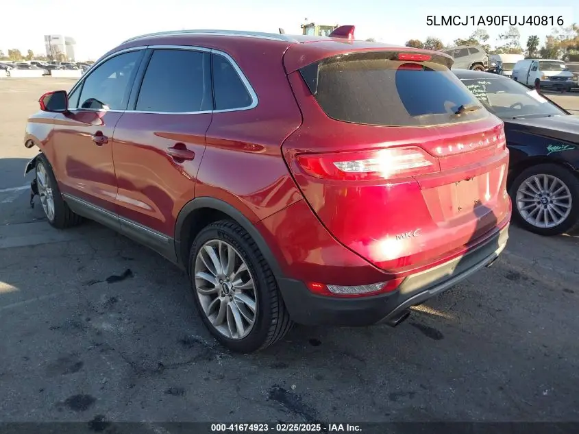 2015 Lincoln Mkc VIN: 5LMCJ1A90FUJ40816 Lot: 41674923