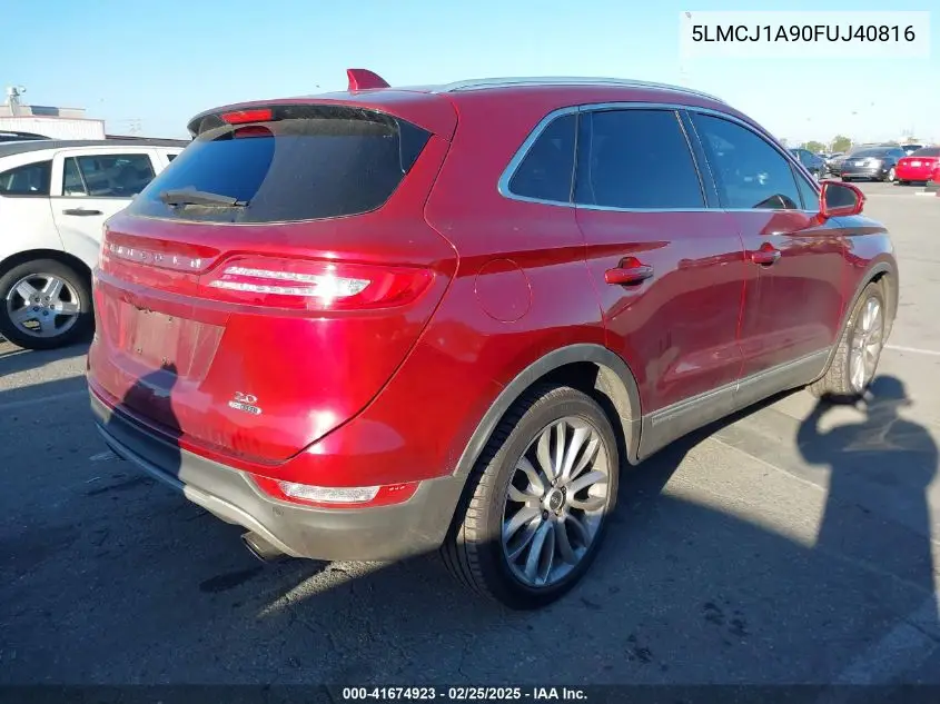 2015 Lincoln Mkc VIN: 5LMCJ1A90FUJ40816 Lot: 41674923