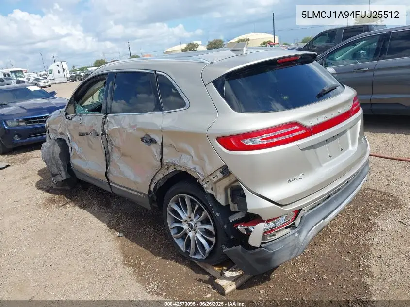 2015 Lincoln Mkc VIN: 5LMCJ1A94FUJ25512 Lot: 42573095
