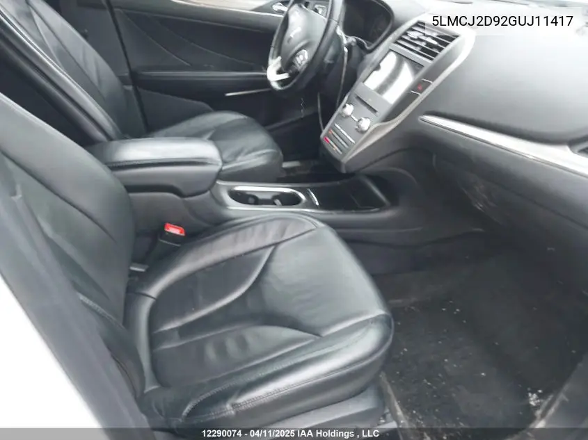 2016 Lincoln Mkc Select VIN: 5LMCJ2D92GUJ11417 Lot: 12290074