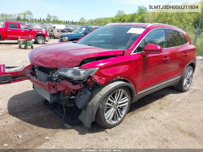 2016 Lincoln Mkc Reserve VIN: 5LMTJ3DH0GUJ11834 Lot: 42240393