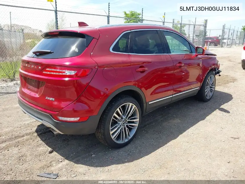 2016 Lincoln Mkc Reserve VIN: 5LMTJ3DH0GUJ11834 Lot: 42240393