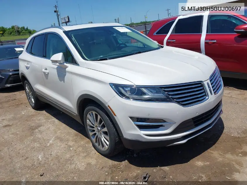 2016 Lincoln Mkc Reserve VIN: 5LMTJ3DH5GUJ00697 Lot: 42519804