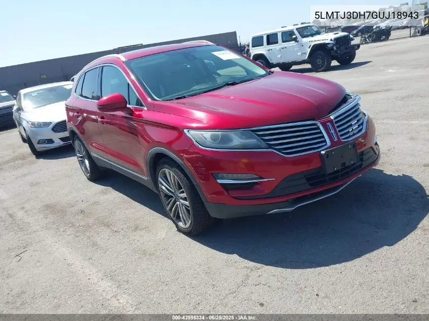 2016 Lincoln Mkc Reserve VIN: 5LMTJ3DH7GUJ18943 Lot: 42595334