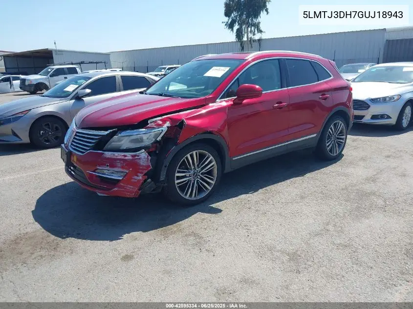 2016 Lincoln Mkc Reserve VIN: 5LMTJ3DH7GUJ18943 Lot: 42595334