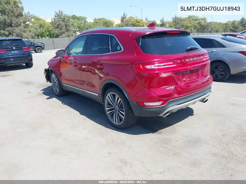2016 Lincoln Mkc Reserve VIN: 5LMTJ3DH7GUJ18943 Lot: 42595334