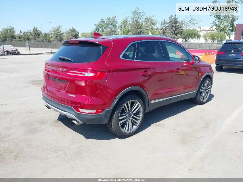 2016 Lincoln Mkc Reserve VIN: 5LMTJ3DH7GUJ18943 Lot: 42595334
