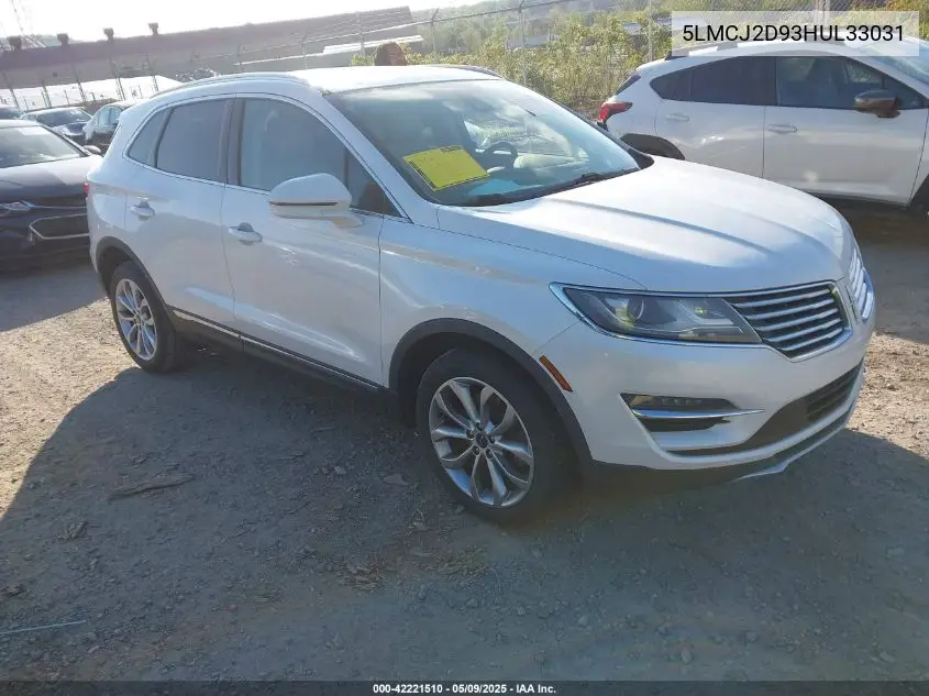 2017 Lincoln Mkc Select VIN: 5LMCJ2D93HUL33031 Lot: 42221510