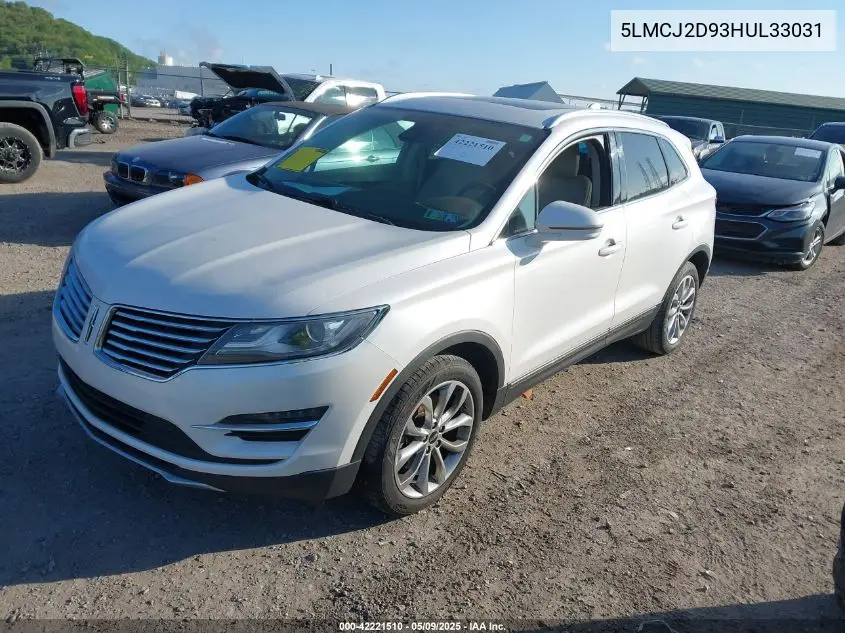 2017 Lincoln Mkc Select VIN: 5LMCJ2D93HUL33031 Lot: 42221510