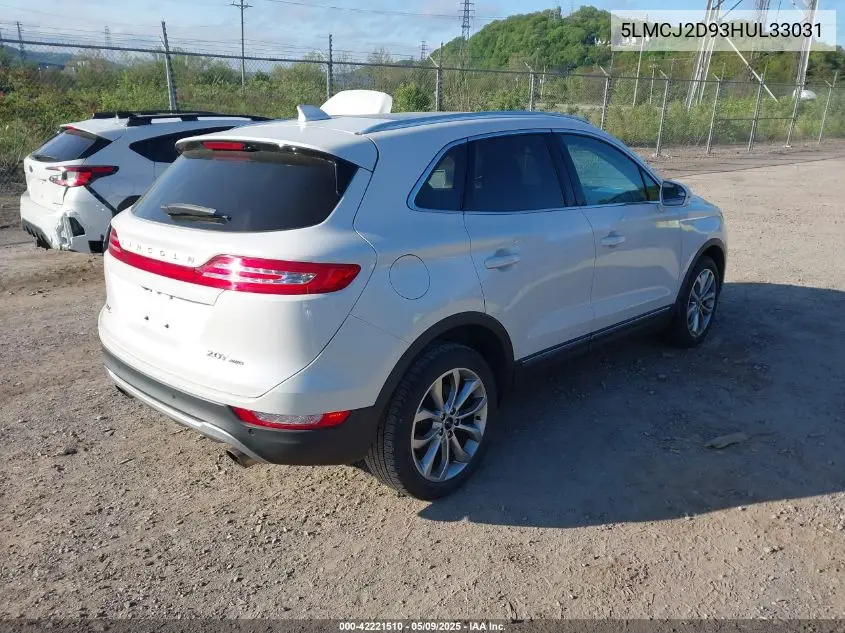 2017 Lincoln Mkc Select VIN: 5LMCJ2D93HUL33031 Lot: 42221510