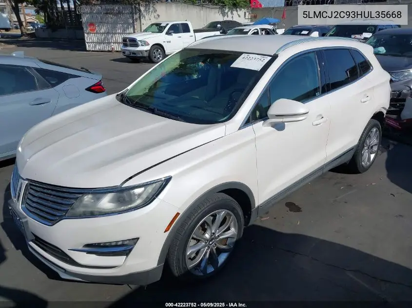 2017 Lincoln Mkc Select VIN: 5LMCJ2C93HUL35668 Lot: 42223752