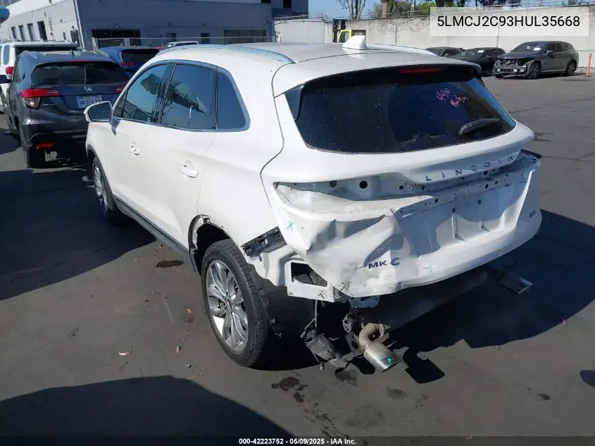 2017 Lincoln Mkc Select VIN: 5LMCJ2C93HUL35668 Lot: 42223752