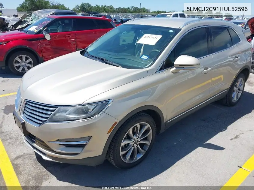2017 Lincoln Mkc Select VIN: 5LMCJ2C91HUL52596 Lot: 42247931