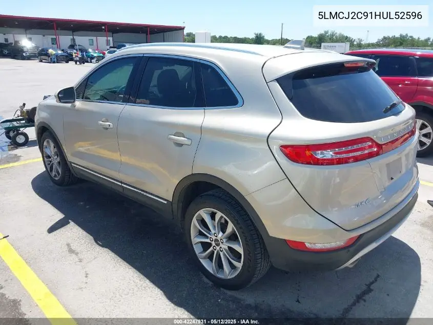 2017 Lincoln Mkc Select VIN: 5LMCJ2C91HUL52596 Lot: 42247931